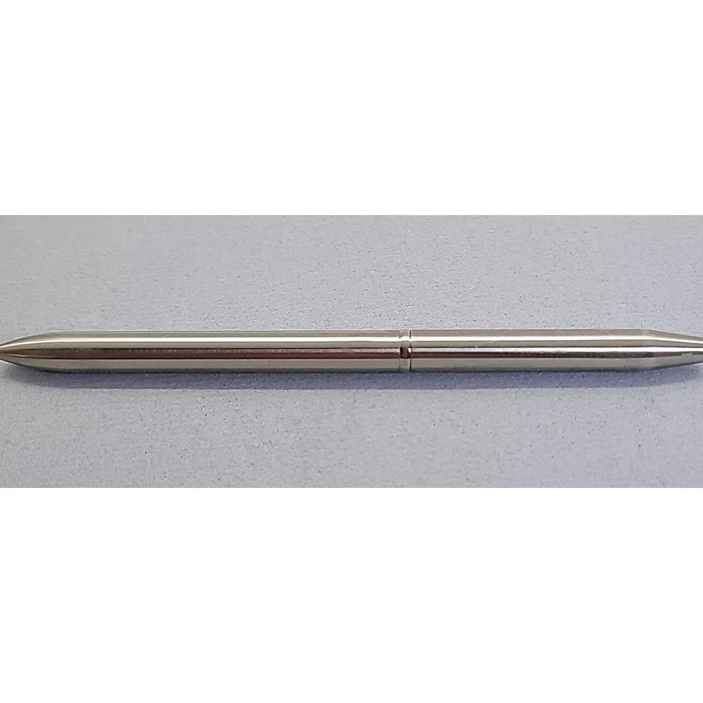 Vintage‎ Chromatic Dual Ballpoint Red Blue Pen Silver Gold Trim USA Writing Tool